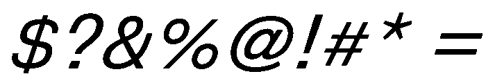DeBox Italic Tall Font OTHER CHARS