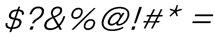 DeBox Light Italic Short Font OTHER CHARS