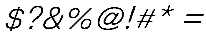 DeBox Light Italic Tall Font OTHER CHARS