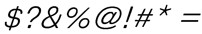 DeBox Light Italic Font OTHER CHARS