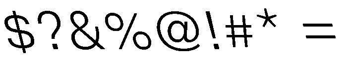DeBox Light Slanted Short Font OTHER CHARS