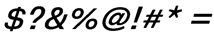 DeBox Medium Italic Tall Font OTHER CHARS