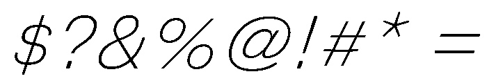 DeBox Thin Italic Short Font OTHER CHARS