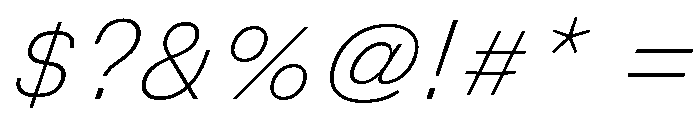 DeBox Thin Italic Tall Font OTHER CHARS
