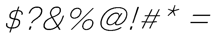 DeBox Thin Italic Font OTHER CHARS