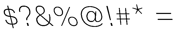 DeBox Thin Slanted Short Font OTHER CHARS