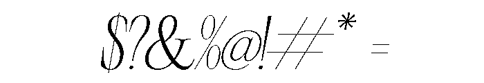 Demeris Italic Font OTHER CHARS