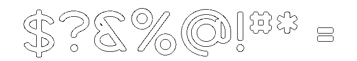 Dense Outline Font OTHER CHARS