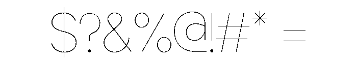 Derique Thin Font OTHER CHARS