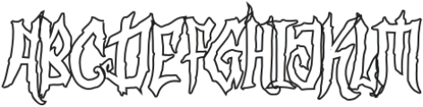 Death Curse Outline otf (400) Font UPPERCASE
