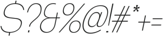 Degitan Thin Italic Condensed otf (100) Font OTHER CHARS