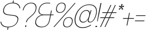 Degitan Thin Italic Semi Condensed otf (100) Font OTHER CHARS