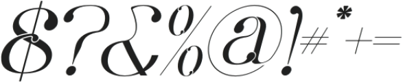 Deliberate Rationality Regular Italic otf (400) Font OTHER CHARS