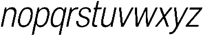 Denova Light Condensed Italic otf (300) Font LOWERCASE
