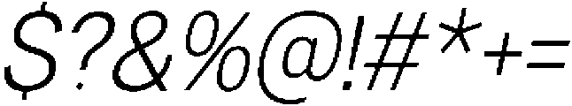 Denova Light Semi Condenced Italic otf (300) Font OTHER CHARS