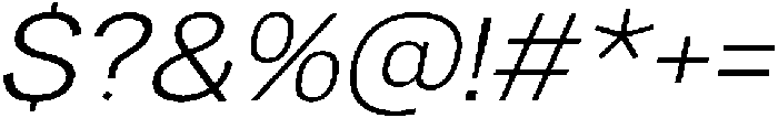 Denova Light Semi Expanded Italic otf (300) Font OTHER CHARS
