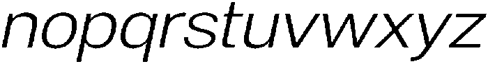 Denova Light Semi Expanded Italic otf (300) Font LOWERCASE
