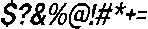 Denova Semi Bold Condensed Italic otf (600) Font OTHER CHARS