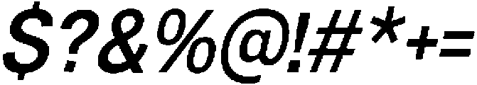 Denova Semi Bold Semi Condenced Italic otf (600) Font OTHER CHARS