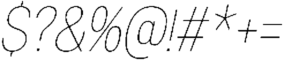 Denova Thin Condensed Italic otf (100) Font OTHER CHARS