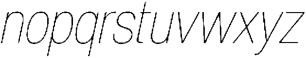 Denova Thin Condensed Italic otf (100) Font LOWERCASE