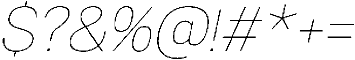 Denova Thin Italic otf (100) Font OTHER CHARS