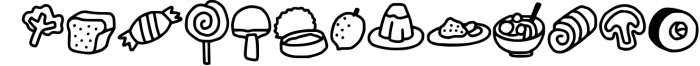 Desserts Doodle Dingbat Font LOWERCASE