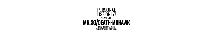 Death Mohawk PERSONAL USE Regular Font OTHER CHARS
