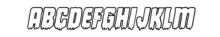 Deathblood Bold Outline Italic Font LOWERCASE
