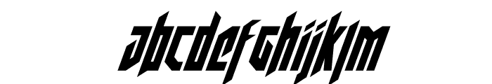 Deathshead Condensed Italic Font LOWERCASE