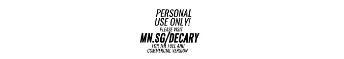 Decary Sans BoldIt PERSONAL USE Regular Font OTHER CHARS