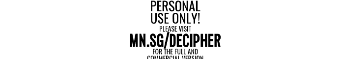 Decipher PERSONAL USE Regular Font OTHER CHARS