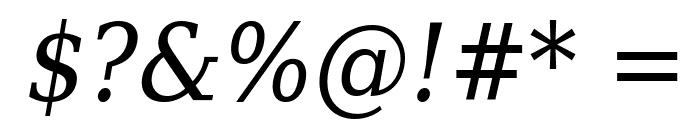 DejaVu Serif Condensed Italic Font OTHER CHARS