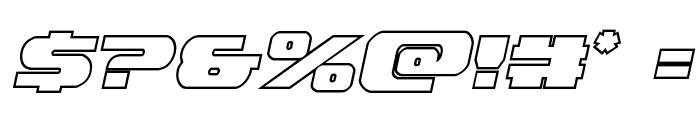 Dekaranger Outline Italic Font OTHER CHARS