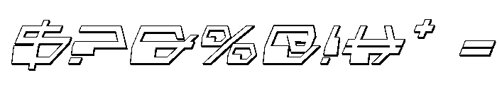 Deranian Shadow Italic Font OTHER CHARS