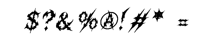 Desecrate Italic Font OTHER CHARS