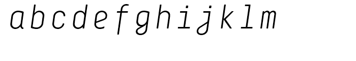 Decima Mono R Light Italic Font LOWERCASE