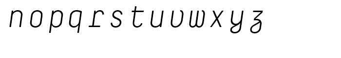 Decima Mono R Light Italic Font LOWERCASE