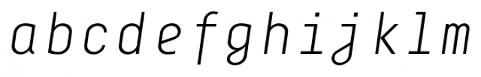 Decima Mono Light Italic Font LOWERCASE