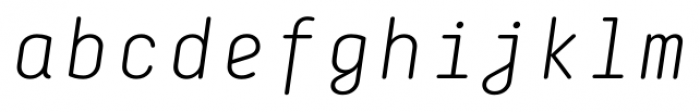 Decima Mono Round Light Italic Font LOWERCASE
