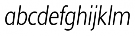 Delargo DT Condensed Light Italic Font LOWERCASE