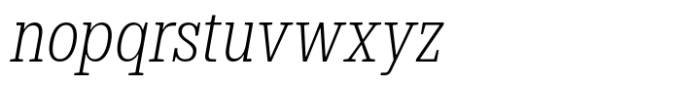 Dean Slab Condensed Extra Light Italic Font LOWERCASE