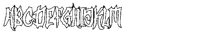 Death Curse Outline Font UPPERCASE