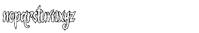 Death Curse Outline Font LOWERCASE