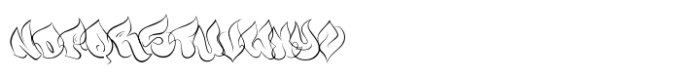 Defase Graffiti Inner outline Font LOWERCASE