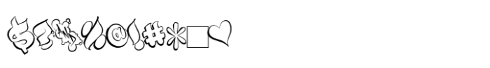Defase Graffiti Outline Font OTHER CHARS