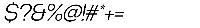 Degitan Light Italic Semi Condensed Font OTHER CHARS