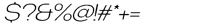 Degitan Soft Extra Light Expanded Italic Font OTHER CHARS