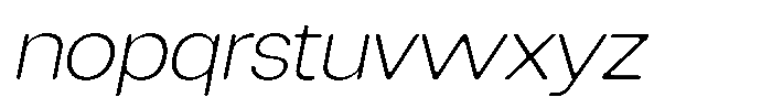 Degitan Soft Extra Light Semi Condensed Italic Font LOWERCASE