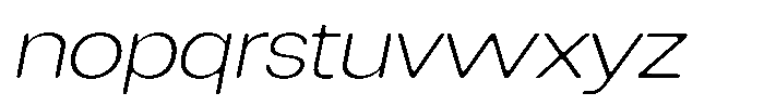 Degitan Soft Extra Light Semi Expanded Italic Font LOWERCASE